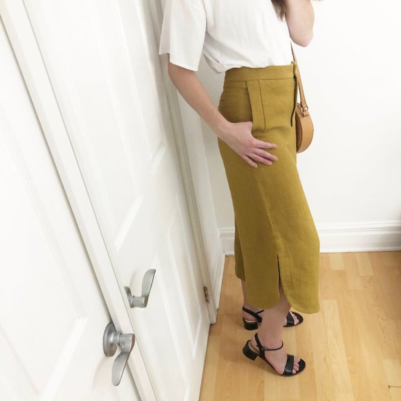 Massimo Dutti Runway Yellow High Rise Crop Pants - Picture 13 of 16